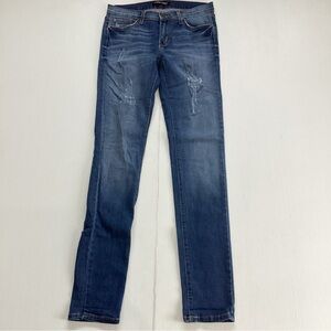 Angry Rabbit Womens Size 27/5 Stretch Distressed Blue Jeans